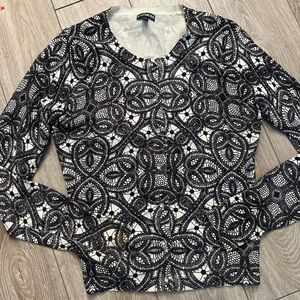 EXPRESS black and beige print Sweater for women size M pre-owned